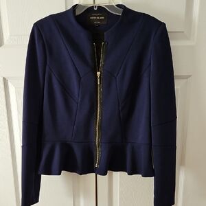 River Island Navy Peplum Blazer